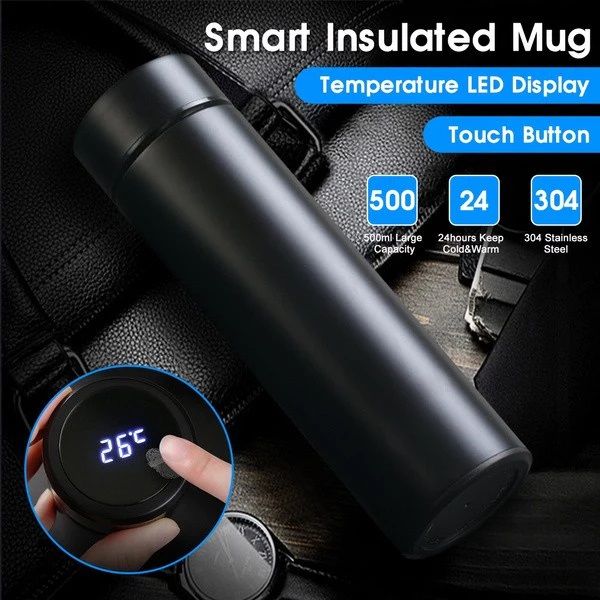 Smart Thermos Water Bottle Led Digital Temperature Display Stainless Steel